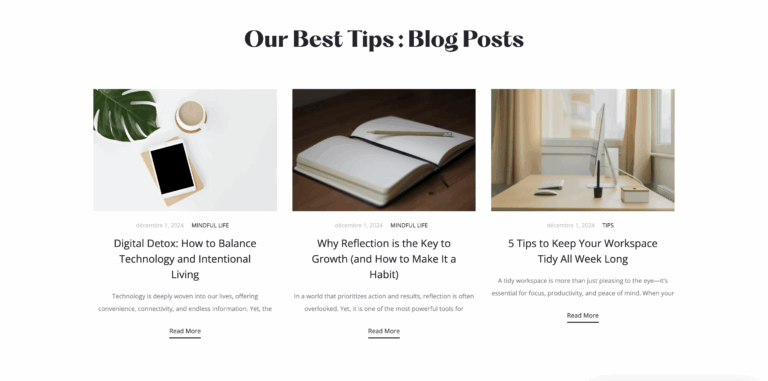 Aperçu d'articles de blog pour demure.ch.